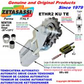 AUTOMATIC LINEAR CHAIN TENSIONER ETHR2KUTE with fork and hardened teeth idler sprocket ACTE (PTFE bushes) Newton180:420