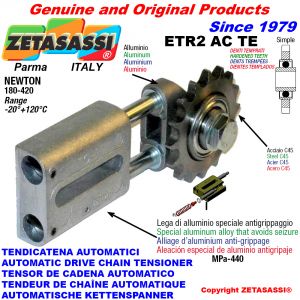 AUTOMATIC LINEAR CHAIN TENSIONER ETR2ACTE with hardened idler sprocket model ACTE Newton180:420