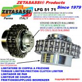 TORQUE LIMITER WITH CHAIN COUPLING (LIGHT ALLOY HUB) "LFG 51-71"