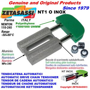TENSOR DE CADENA AUTOMATICO LINEAL NT1 INOX cabeza oval Newton110:240 con casquillos autolubricantes