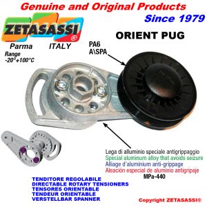 DIRECTABLE ROTARY BELT TENSIONER ORIENTPUG with rim pulley