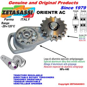 DIRECTABLE ROTARY CHAIN TENSIONER ORIENTR with idler sprocket AC