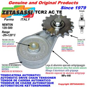 AUTOMATIC ARM CHAIN TENSIONER TCR2ACTE with hardened idler sprocket ACTE Newton120:500